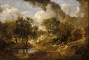 Thomas Gainsborough Landscape in Suffolk France oil painting artist